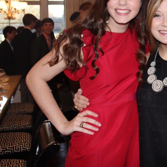 Red Ruffle Cocktail Dress - Picture 2 of 2